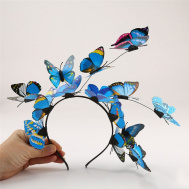 Čelenka s motýľmi - modrá