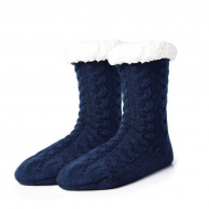 Teplé pletené ponožky - modré
