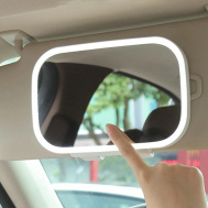 Podsvietené kozmetické zrkadlo do auta - biele