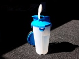Cestovná fľaša na vodu a krmivo - modrá