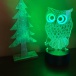 Lampa s 3D ilúziou - sova