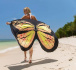 Plážové šaty - motýlie krídla XS-M - žlté