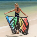 Plážové šaty - motýlie krídla XS-M - dúhové